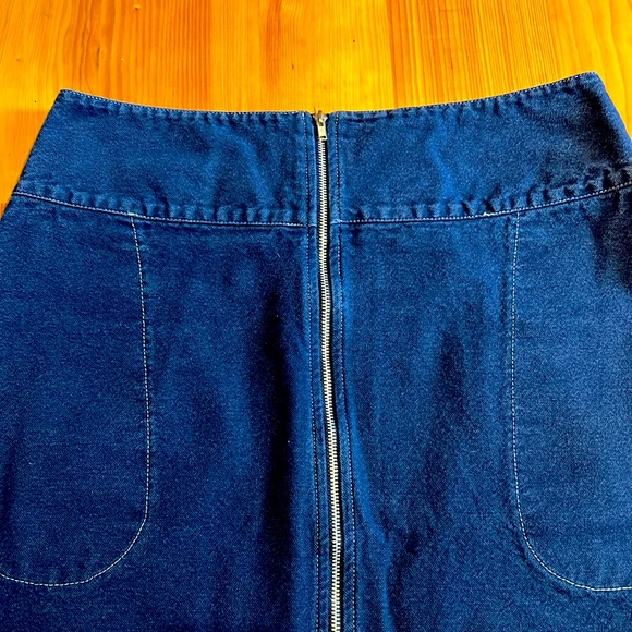 Utility Canvas Made in the USA Denim midi skirt. - Picture 2 of 7